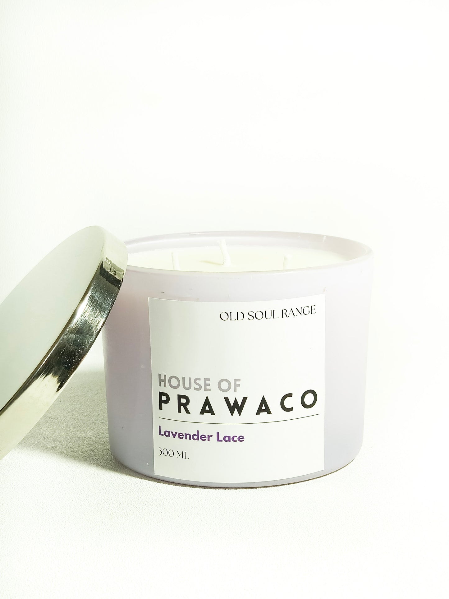 Lavender Lace Glass Candle