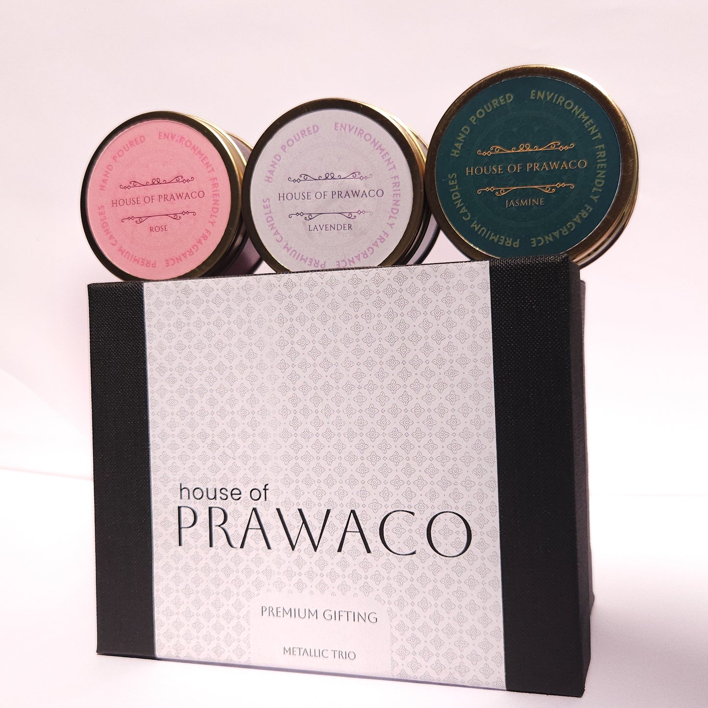 Scented Candle Gift Box | 3 Soy Wax Candles – Rose, Lavender, Jasmine | Elegant Hamper for Women – Ideal Birthday or Return Gift