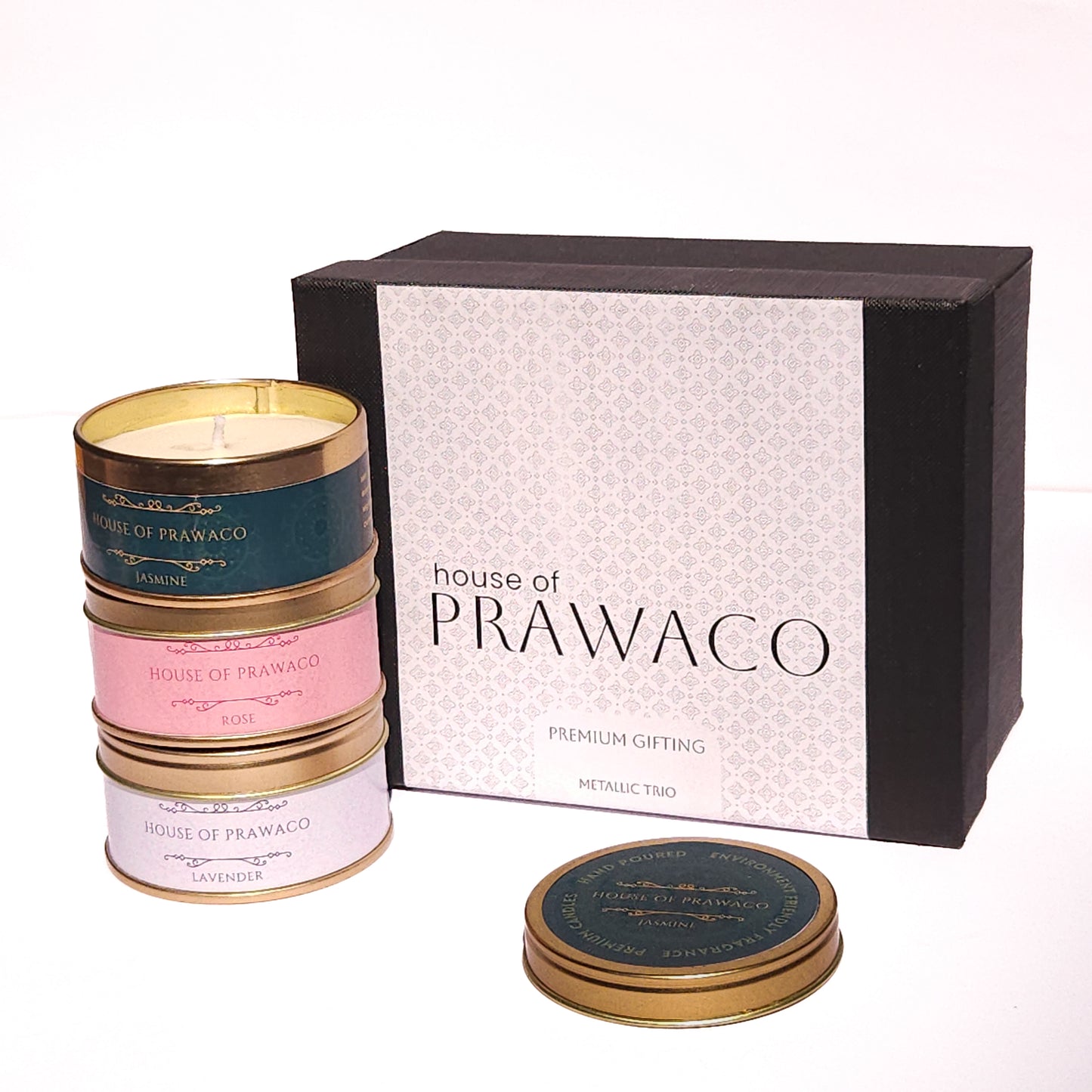 Scented Candle Gift Box | 3 Soy Wax Candles – Rose, Lavender, Jasmine | Elegant Hamper for Women – Ideal Birthday or Return Gift