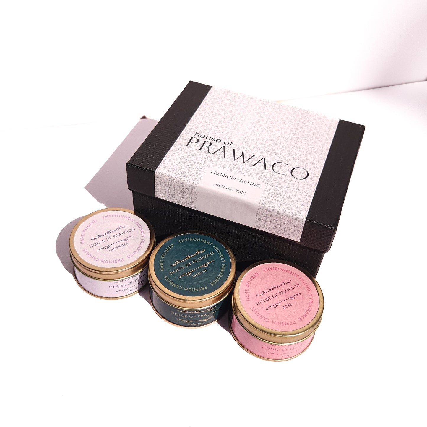 Scented Candle Gift Box | 3 Soy Wax Candles – Rose, Lavender, Jasmine | Elegant Hamper for Women – Ideal Birthday or Return Gift