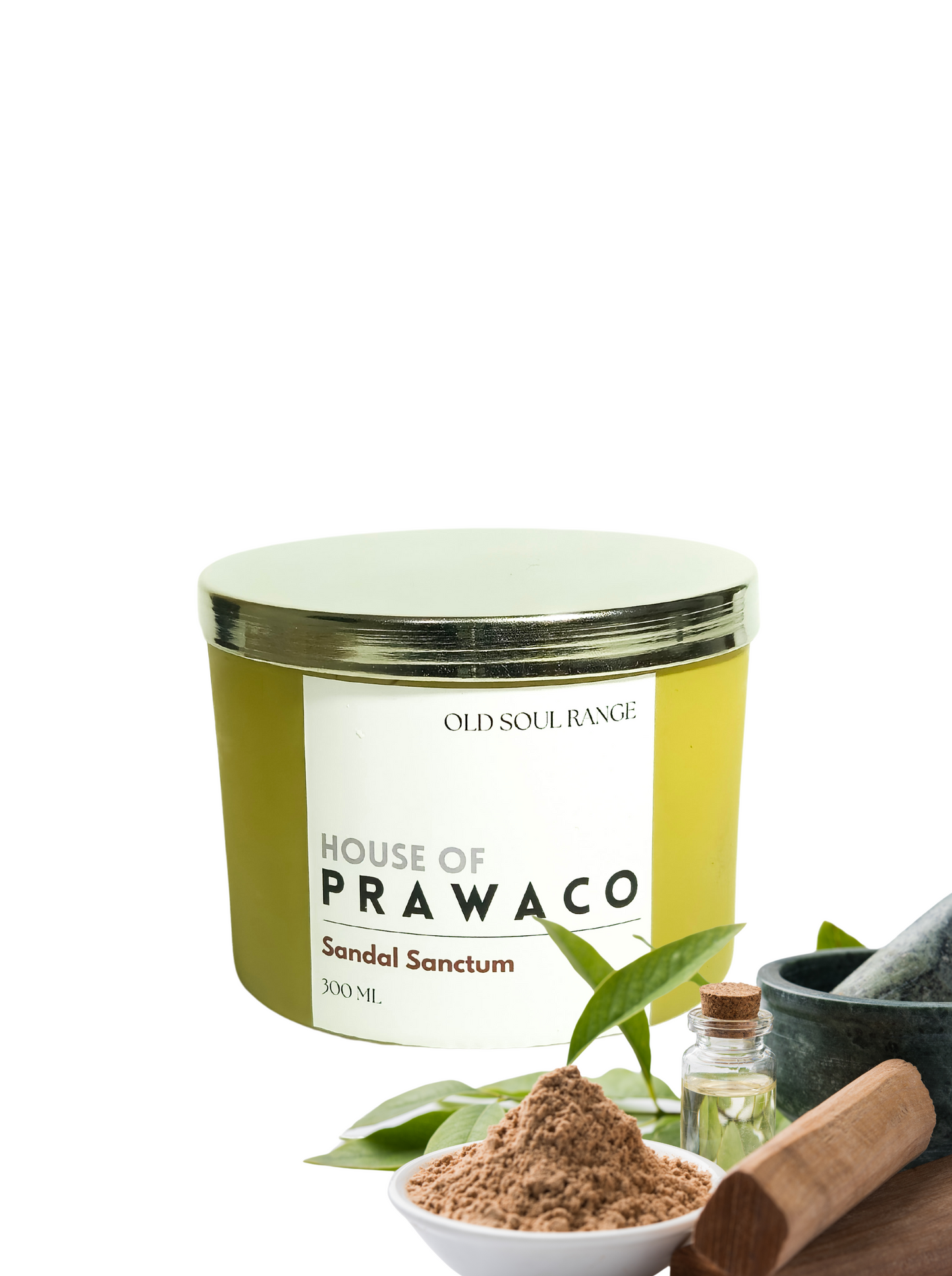 Sandal Sanctum Glass Candle