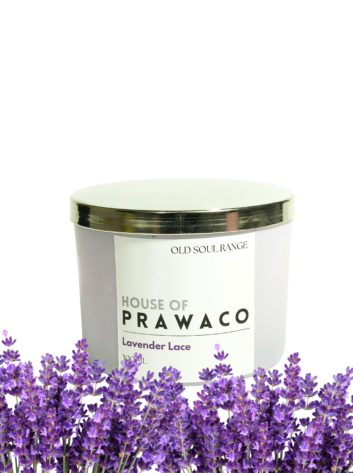 Lavender Lace Glass Candle
